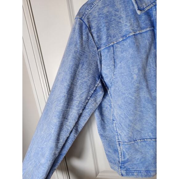 Vintage SAGA Light Blue Oversized Button Boxy Cotton USA Soft Jacket SZ M - Picture 4 of 9